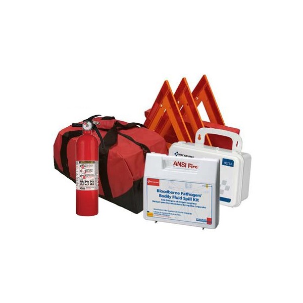Safety and Trauma Supplies All-in-One NEMT Kit DOT OSHA Compliant with Kidde 2.4lb UL Rating: 1A10BC Fire Extinguisher, Model FA110G