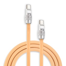 chubbycable Chubby 2.0 Fast Charging Cable Durable Soft Silicone USB C Cable 240W Extra Thick Phone Charger Cord Data Transfer Cord, Desert Titanium, Type-C to Type-C, 3.3 FT