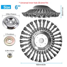 Weed Brush Cutter, Professional Wild Herb Brush for Brush Cutter, 150 mm x 25.4 mm Ultimate Trimmer, for Brush Cutter Accessories, Effective Moss Removal, Rust Removal, Weeding