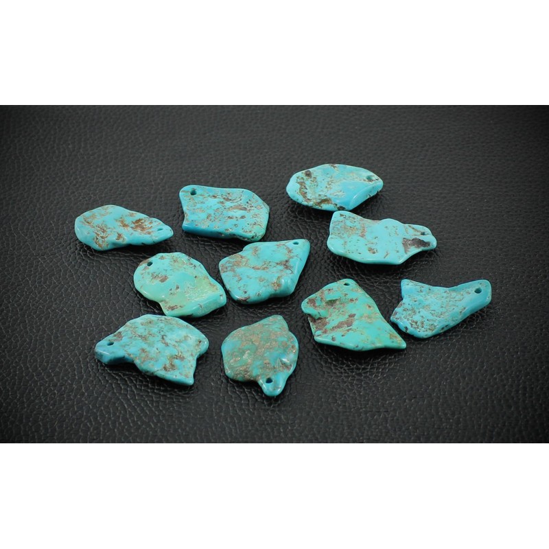 Budawi® Genuine Arizona Turquoise Pendant Necklace with Leather Cord, Gemstone,