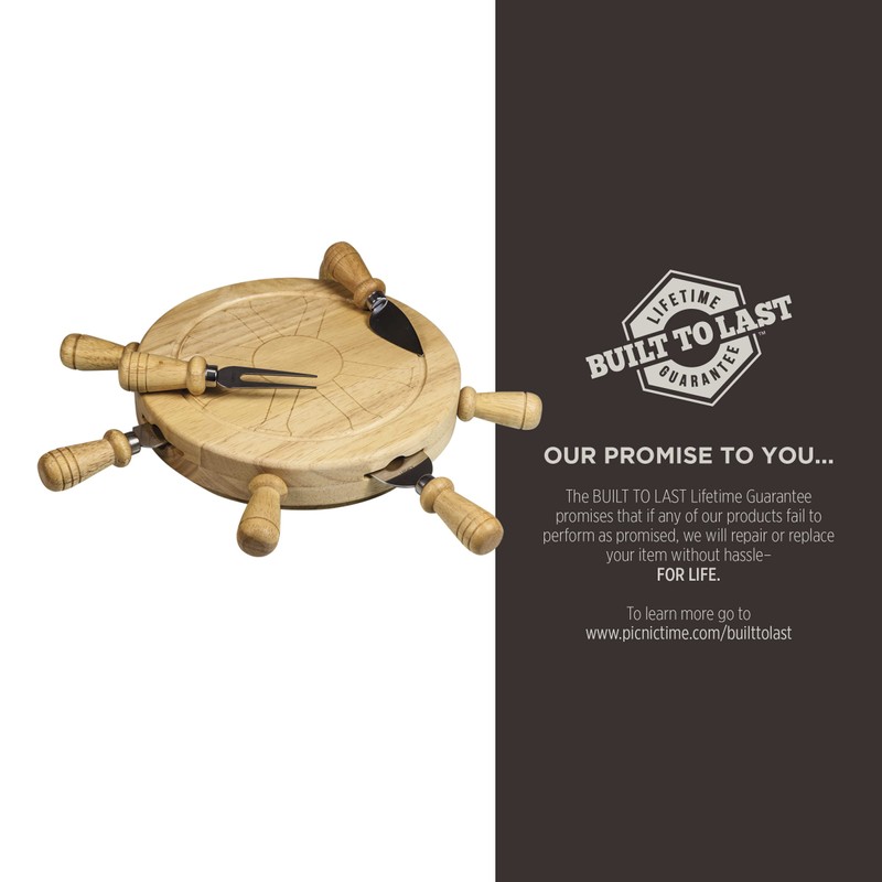 PICNIC TIME Mariner Cheese Board and Knife Set, Novelty Charcuterie