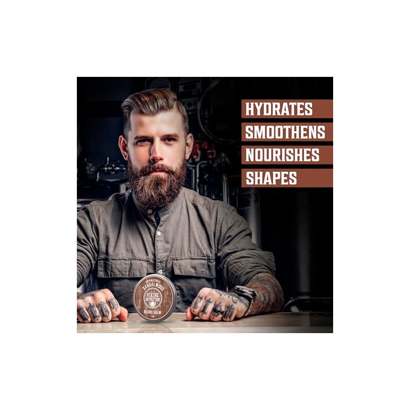 VIKING REVOLUTION Bálsamo para Barba con Sándalo - 100% Natural
