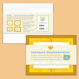 Knock Knock Kids Instant Masterpiece! Sticky Art Pad: Fancy-Framed Art Pad for Kids (40 Adhesive Sheets, 10 Each of 4 Styles), 10 x 8-Inches