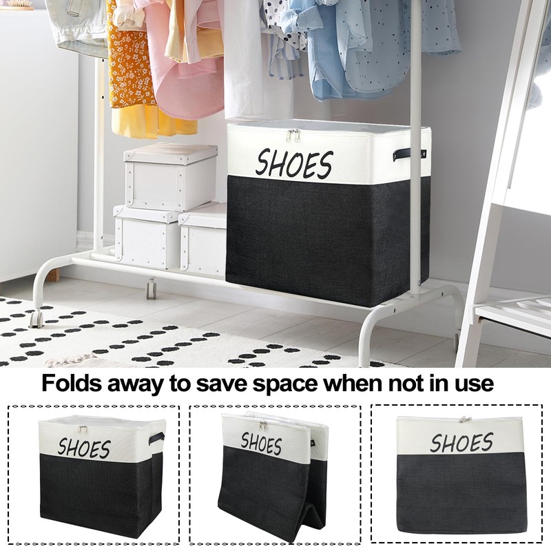 Large Entryway Shoe Storage Organizer, Shoe Basket for Entryway with