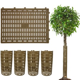 KEKE COO 4 Pack Tree Trunk Protectors 15" x 10" Expandable Weather-Proof Mesh Tree Bark Protector Flexible Plastic Plant Cover Tree Guards for Preventing Tree Trunk from Trimmers Mowers Rodents