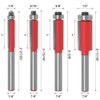 Bestgle 4pcs 1/4 Inch Shank Flush Trim Router Bit Set