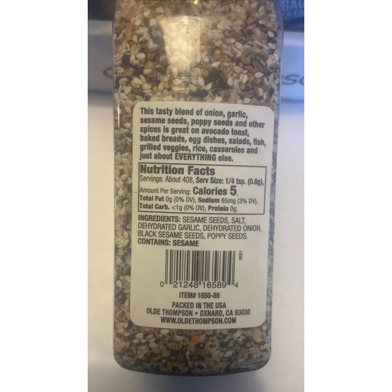 Olde Thompson Everything Bagel Seasoning Olde Thompson 11.5oz (2) Pack!