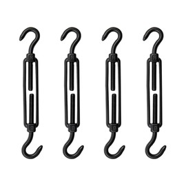Antrader M5 Turnbuckle Hook and Hook,4Pcs Stainless Steel Turnbuckles M5 Double Hook Turnbuckle Heavy Duty Turnbuckles Cable Turnbuckle M5 Stainless Steel Turnbuckle Wire Tensioner,Black