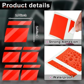 Tallew 8 Pcs Wheel Rim Decal Stripes Car Decals for 18-21 Inch Wheels Reflective Car Stickers 2.36 x 2.75 Inch Automotive Decals Hash Stripe Stickers Tire Rim Safety Decoration Accessories(Red)