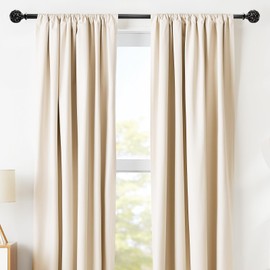 Oil Rubbed Bronze Curtain Rods 36 to 88 inches (3-7.3 ft), 1 Inch Diameter Adjustable Heavy Duty Curtain Rods with Decorative Openwork Carved finials for Home Decorative Curtain Rods