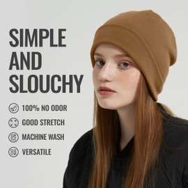 ACUSHLA 100% Merino Wool Cuff Beanie for Men & Women Knitted Winter Hat Unisex Watch Cap Skull Wrap for Cold Weather, Camel