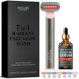 7-in-1 Face Glow Wand with Serum, Radiant Beauty Tool - Silver