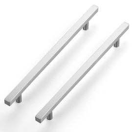 Ravinte Brushed Nickel Cabinet Handles 25 Pack 8-4/5 inch Satin Nickel Square Cabinet Pulls Silver Hardware for Kitchen Cabinets 11-3/10 inch Overall Length Stainless Steel Drawer Pulls