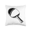 Table Tennis Paddle Sketch Ping Pong Throw Pillow