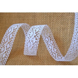 Lace Ribbon White 10 m x 25 mm Lace Cotton Lace Crochet Ribbon Lace Border Wedding Decorative Ribbon Country House Vintage Gift Ribbon Decoration