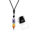 JSDDE Chakra Necklace Healing Stones Chain Hexagon Columns Gemstone Pendant