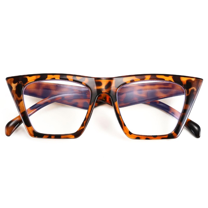 FEISEDY Square Cat Eye Reading Glasses Blue Light Blocking Women