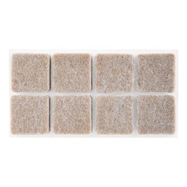 Scotch Felt Pads, Felt Furniture Pads for Protecting Hardwood Floors, Square, Beige, 1 in. x 1 in, 16 Pads
