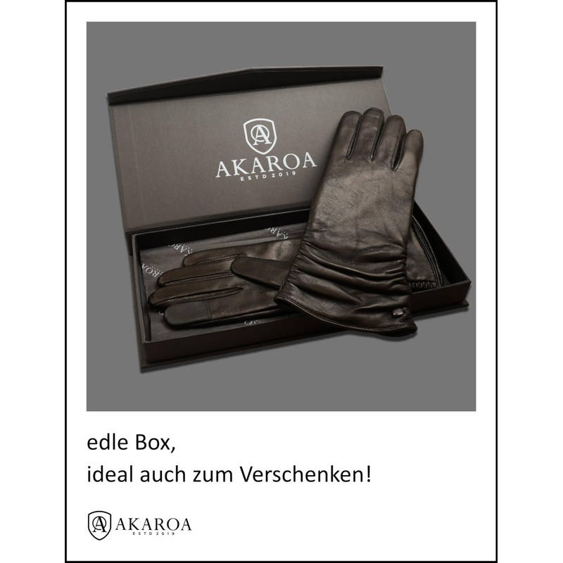 AKAROA ESTD 2019 BEA Women’s Leather Gloves, Italian Hair Sheepskin,