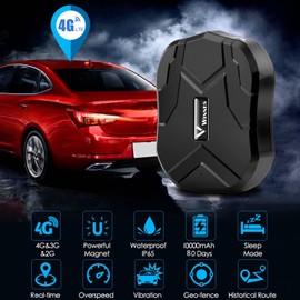 4G LTE GPS Tracker,GPS Tracker 4G Auto 10000mAh Real-Time Location Tracker/Geo-Fence Alarms/Free App, 4G GPS Ortung 80 Tage Standby Starker Magnet Wasserdicht Tracker und Anti Lost GPS Locator