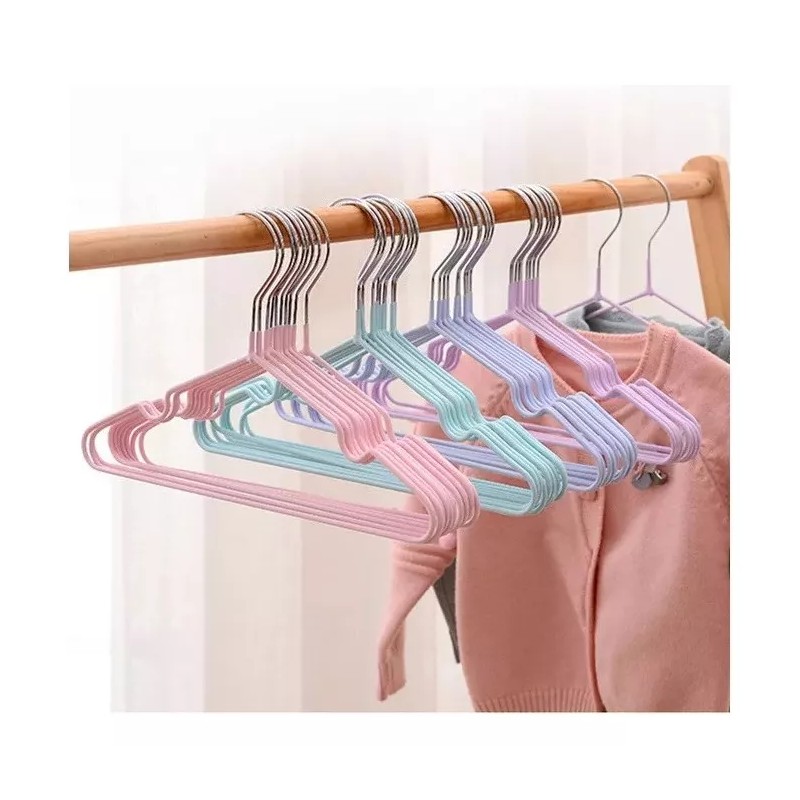 TodoPerchas 10 Ganchos Ropa Metalicos Antiderrapantes Calidad Premium