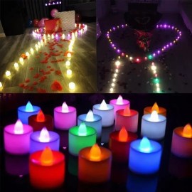 MSD 24 Velas De Color Luz Led Decoración Fiesta Eventos Adornos