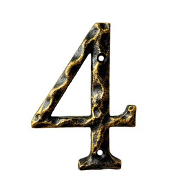 5-Inch House Numbers & Letters -Cast Iron Anti-Rust Mailbox Numbers-Address Number for Home, Office, or Business/Bronze/Number 4