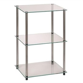 Convenience Concepts Designs2Go Classic Glass Tall 3 Tier End Table