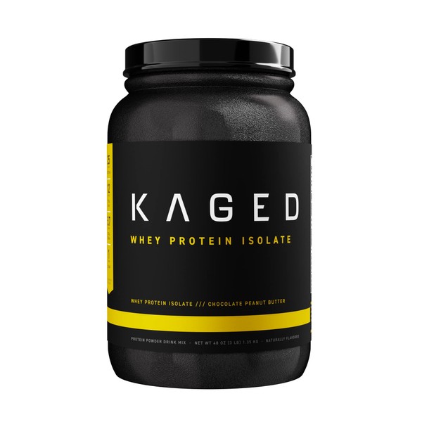 Kaged Whey Protein Powder: 100% Whey Protein Isolate for Post-Workout Recovery & -Building | Chocolate Peanut Butter Flavor | Natural Flavors | Amazing Taste | 3lb