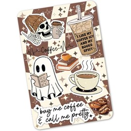 Cardstock Insert for Kindle | Kindle Insert for Clear Case | Booktok Bookish Kindle Stickers Insert | Kindle Accessories | Brown Checkered Coffee | Choose Your Size