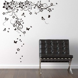 WALPLUS Butterfly Vine Wall Stickers for Kids Rooms - Nursery Decor, Removable & Repositionable Art Decals