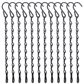 HAZOULEN Black Hanging Chains for Bird Feeders, Lanterns, Planters and Decorative Ornaments, 12 Pack, 10-Inches
