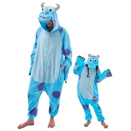 GONAAP Unisex Adult Sullivan Onesie Pajamas Animal One Piece Costume Cosplay Sleepwear (Sullivan, 5-6Years)