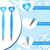 Seajan 48 Pcs Winter Snowflake Pens Bulk Winter Ballpoint Pens