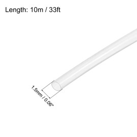 Rebower Heat Shrink Tube 2:1 Cable Sleeving Tube Wrap, [for Electric Insulation Protection] - 1.5mm Diameter/10m/Clear
