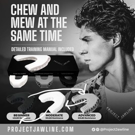 PROJECT JAWLINE- Jawline Trainer- Mew and Chew, Sculpt Your Jawline, Target Neck Fat and Double Chin, Tighten Skin