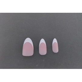 NOVO OVO White French Tip Almond Nail Tips Press on BERRY PINK, Extra Thick Medium Soft Gel Fake Nail Acrylic Extension, Need Builder Gel Top Coat, No Glue Included, for Salon DIY 15 Sizes x 240 pcs
