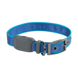 Nite Ize NiteDog Rechargeable LED Collar - Light Up Dog Collar with Durable Metal Buckle - Water-Resistant & Rechargeable Collar - Dog Supplies for Night Activities - Medium, Blue
