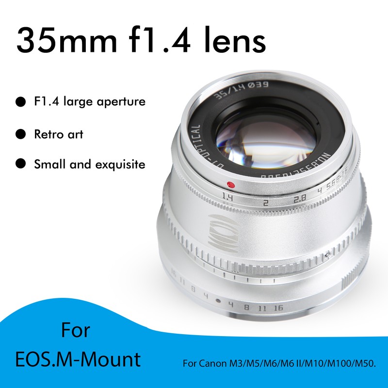 TTArtisan 35mm F1.4 for EOS.MMount APSC Lens for Canon M3/M5/M6/M6