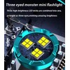 4PCS Three-Eyed Monster Mini Flash Super Power Flashlight, Thumb Flashlight
