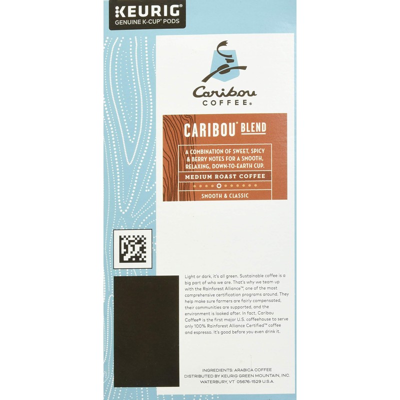 Caribou Coffee Caribou Blend, Single Serve Coffee K-Cup Pod, Medium
