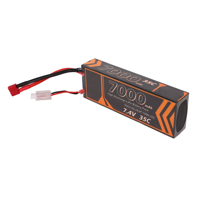 7000mAh Lipo Battery 35C Discharge Rate 7.4V 2S2P T Shape
