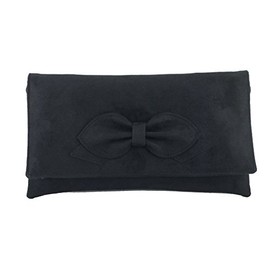 LONI Gorgeous Faux Suede Clutch Shoulder Bow Bag