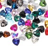 sourcing map 80Pcs Heart Rhinestones, 10mm Pointed Back Heart Glass