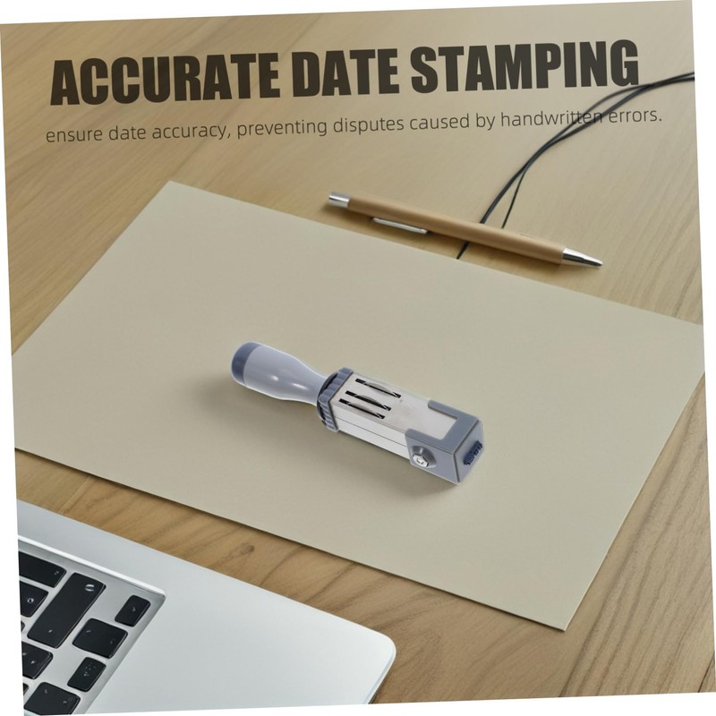 Operitacx Self Ink Date Stamp for Office School Metal Date