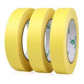 BOMEI PACK Masking Tape 24 mm x 50 m – Yellow Masking Tape 3 Rolls – Universal Painter's Masking Tape for Painting – Easily Removable Masking Tape – Painter's Tape Decoration Painter's Masking Tape