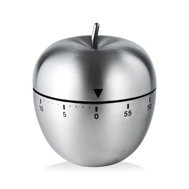 Kitchen Timer Cute Manual Stainless Steel Mechanical Rotating Alarm 60 Minutes Count Down Timer For Cooking Kitchen Baking Sports - Apple Timer