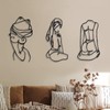 3 Pcs Metal Wall Art Minimalist Woman Line Decor, Lively,