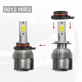 MACHSWON 2pcs 9012 HIR2 LED Car Headlight Adapter Socket Lamp Holder Black Universal Q20263AP2