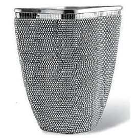 OK Lighting Pearl Stone Decorative Vase, Silver